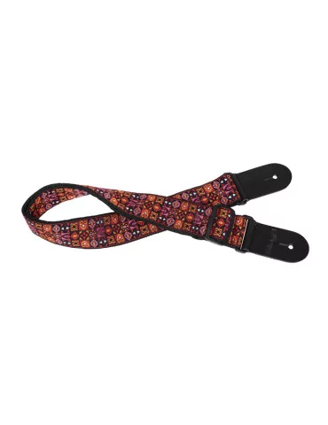  STAGG SWO HOOTMIX RED Woven nylon guitar strap with red Hootenanny Mix pattern|MusicGoodDeal  2