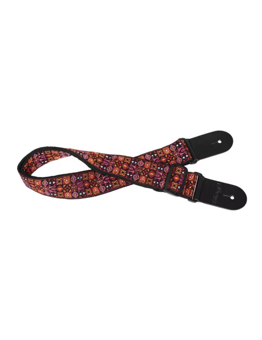  STAGG SWO HOOTMIX RED Correa de nailon tejido con patrón Hootenanny Mix rojo, para guitarra|MusicGoodDeal 