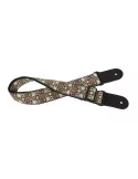  STAGG SWO HOOTMIX YLW Woven nylon guitar strap with yellow Hootenanny Mix pattern|MusicGoodDeal 