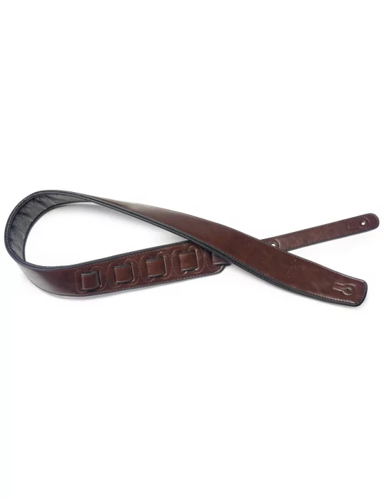  STAGG SPFL 30 BRW Brown padded leatherette guitar strap|MusicGoodDeal 