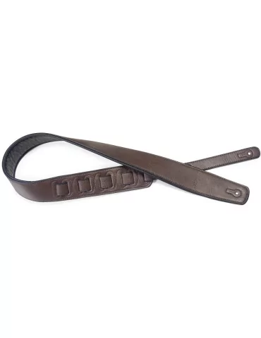  STAGG SPFL 30 DBRW Dark brown padded leatherette guitar strap|MusicGoodDeal 