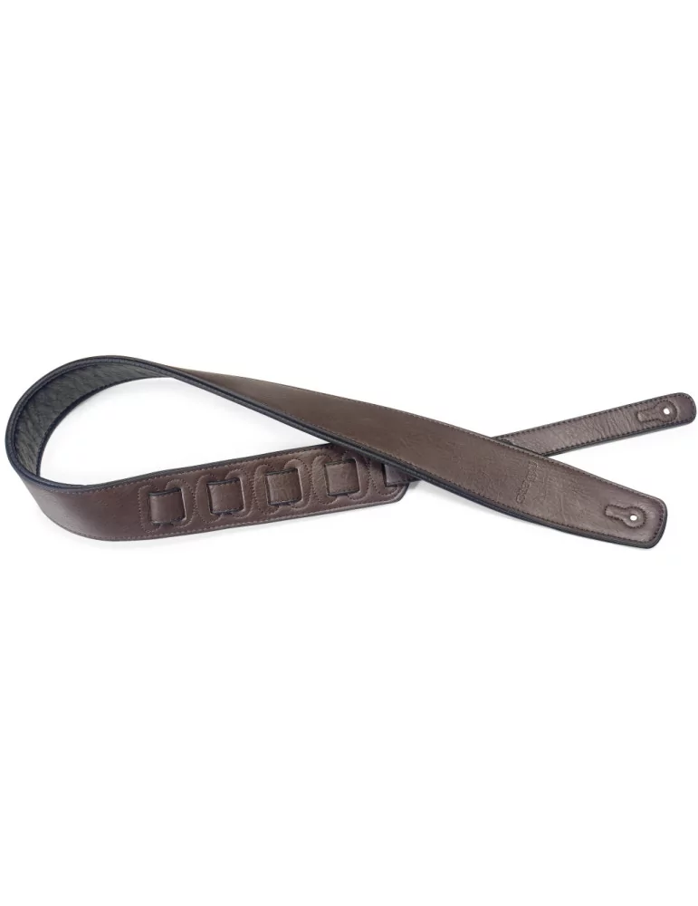  STAGG SPFL 30 DBRW Dark brown padded leatherette guitar strap|MusicGoodDeal 
