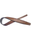  STAGG SPFL30 MEX BRW Brown padded leatherette guitar strap with Mexican skull pattern|MusicGoodDeal 