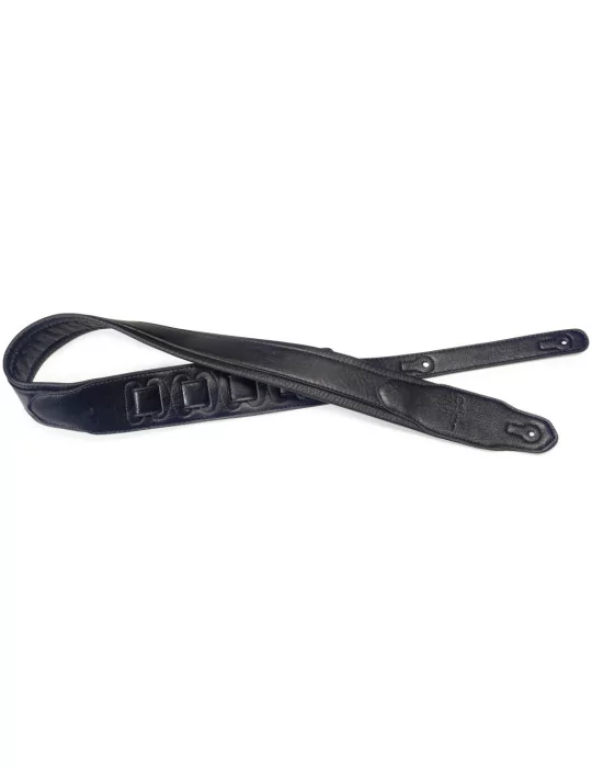  STAGG SPFL 40 BLK Black padded leatherette guitar strap with a triangular end|MusicGoodDeal 