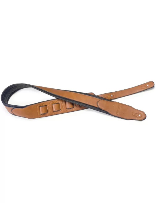  STAGG SPFL 40 HON Honey-coloured padded leatherette guitar strap with a triangular end|MusicGoodDeal 