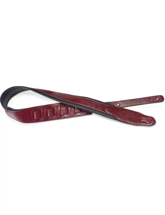 STAGG SPFL 40 RED Red padded leatherette guitar strap with a triangular end|MusicGoodDeal 