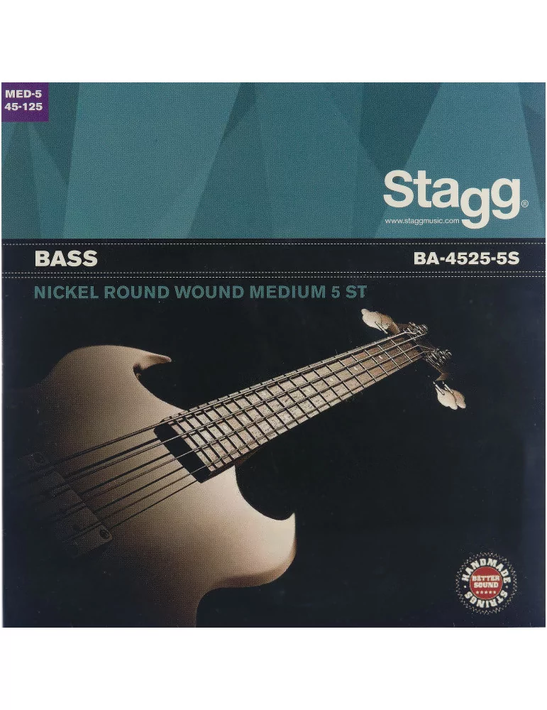  STAGG BA-4525-5S Vernickelter Saitensatz für 5-saitige Bassgitarre|MusicGoodDeal 