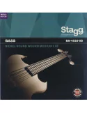  STAGG BA-4525-5S Vernickelter Saitensatz für 5-saitige Bassgitarre|MusicGoodDeal 