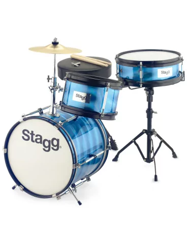  STAGG TIM JR 3/12B BL 3-piece junior drum set with hardware, 8" / 10" / 12"|MusicGoodDeal 