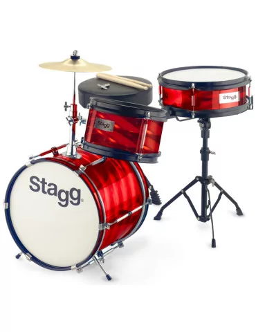  STAGG TIM JR 3/12B RD 3-piece junior drum set with hardware, 8" / 10" / 12"|MusicGoodDeal 