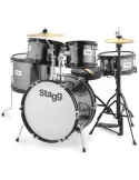  STAGG TIM JR 5/16B BK 5-piece junior drum set with hardware, 8" / 10" / 10" / 12" / 16"|MusicGoodDeal 