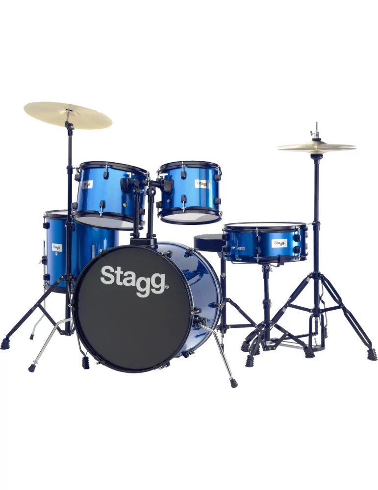  STAGG TIM120B BL Batería estándar de 20 ", 5 cascos de tilo (6 capas) + herrajes y platillos|MusicGoodDeal 