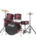  STAGG TIM122B WR 5-piece, 6-ply basswood, 22" standard drum set with hardware & cymbals|MusicGoodDeal 