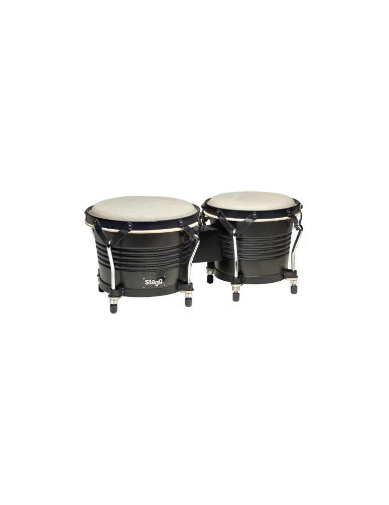  STAGG BW-200-BK 7.5" and 6.5" Schwarz Latin Holz Bongos|MusicGoodDeal 