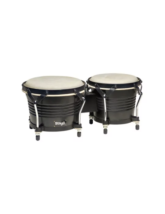  STAGG BW-200-BK 7.5" and 6.5" Schwarz Latin Holz Bongos|MusicGoodDeal 