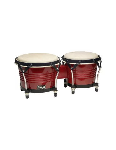  STAGG BW-200-CH 7.5" and 6.5" wild-cherry-coloured Latin wood bongos|MusicGoodDeal 