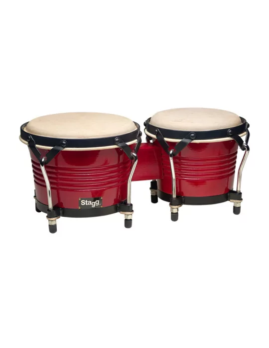  STAGG BW-200-CH 7.5" und 6.5" Wildkirsch-farbige Latin Holz Bongos|MusicGoodDeal 