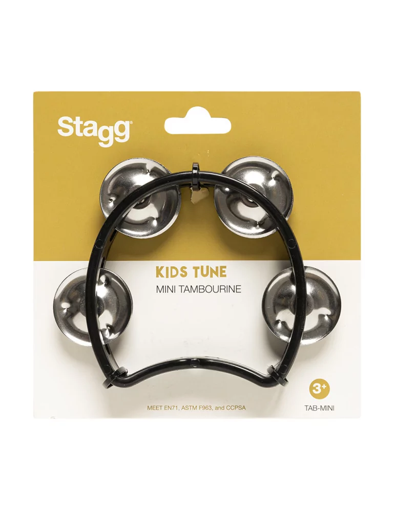 STAGG TAB-MINI/BK Kunststoff Mini-Schellenring m. Cutaway u. 4 Schellen|MusicGoodDeal 