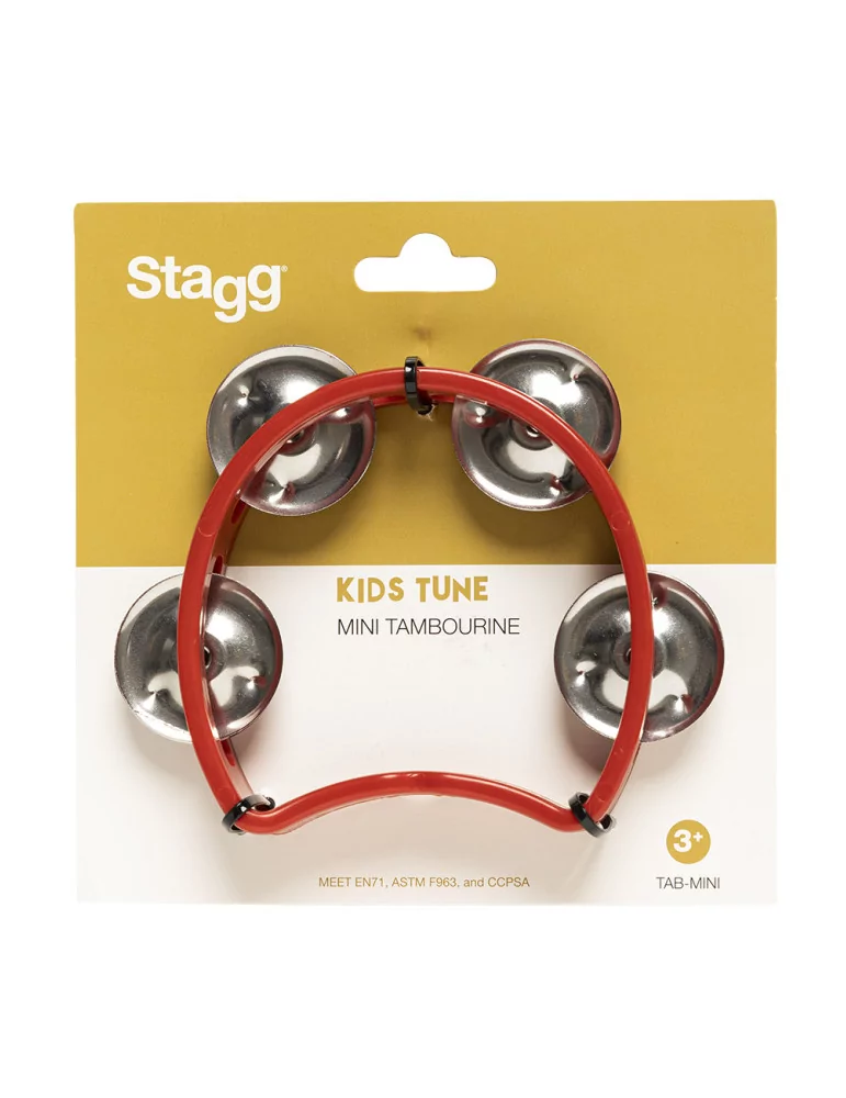  STAGG TAB-MINI/RD Kunststoff Mini-Schellenring m. Cutaway u. 4 Schellen|MusicGoodDeal 