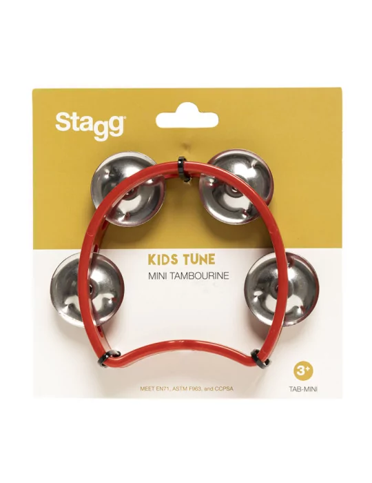  STAGG TAB-MINI/RD Kunststoff Mini-Schellenring m. Cutaway u. 4 Schellen|MusicGoodDeal 