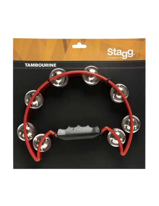  STAGG TAB-2 RD Kunststoff Schellenring m. Cutaway u. 16 Schellen|MusicGoodDeal 
