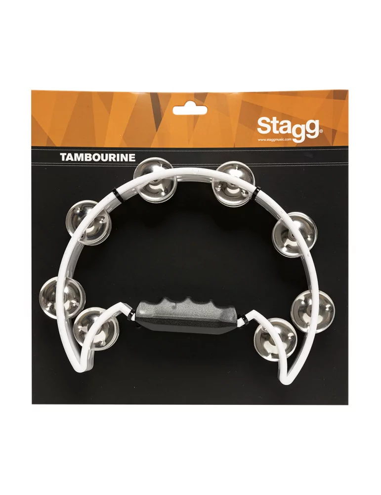  STAGG TAB-2 WH Kunststoff Schellenring m. Cutaway u. 16 Schellen|MusicGoodDeal 