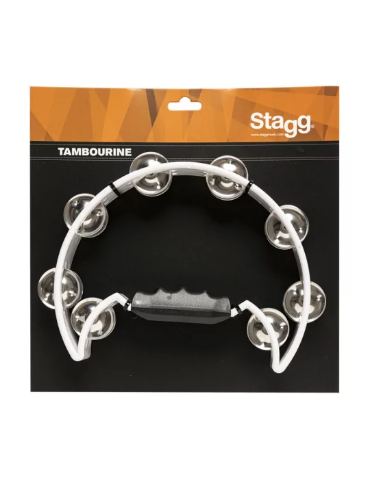  STAGG TAB-2 WH Kunststoff Schellenring m. Cutaway u. 16 Schellen|MusicGoodDeal 