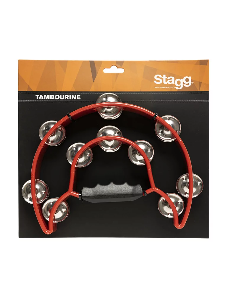  STAGG TAB-1 RD Kunststoff Schellenring m. Cutaway u. 20 Schellen|MusicGoodDeal 
