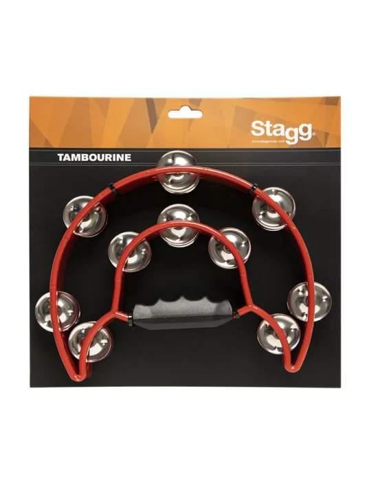  STAGG TAB-1 RD Kunststoff Schellenring m. Cutaway u. 20 Schellen|MusicGoodDeal 