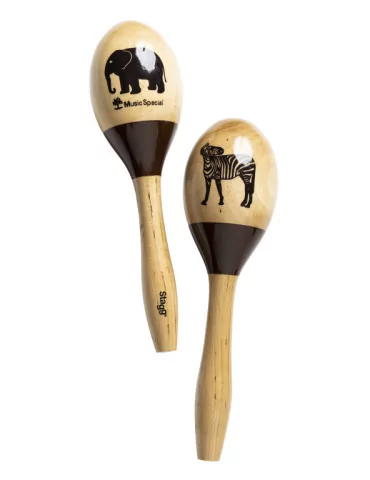  STAGG MRW-23 AFRICA Paar ovaler Holz Maracas afrikanisches Finish 23 cm (9")|MusicGoodDeal 