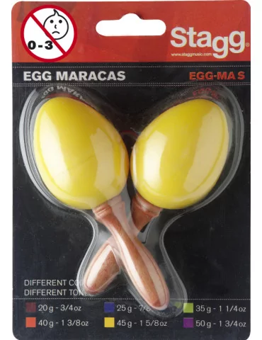 STAGG EGG-MA S/YW Maracas (Paar) Kunststoff eiförmig|MusicGoodDeal 