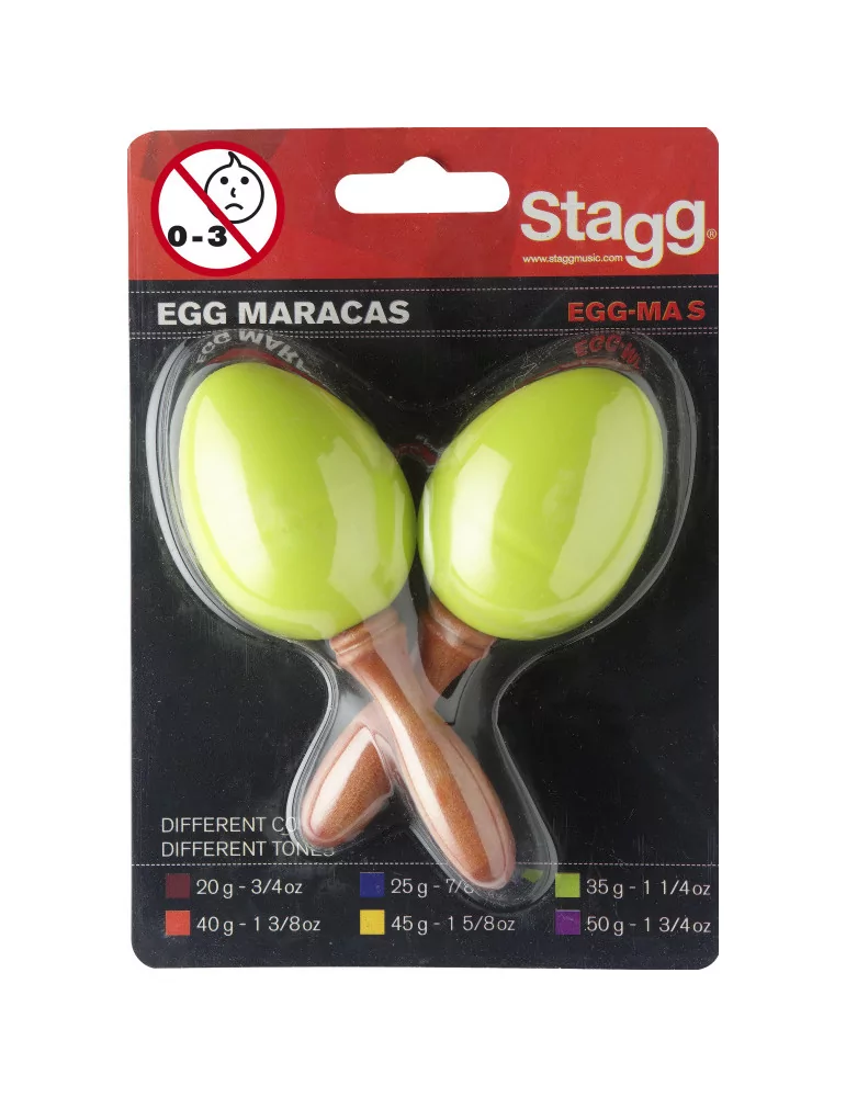  STAGG EGG-MA S/GR Maracas (Paar) Kunststoff eiförmig|MusicGoodDeal 