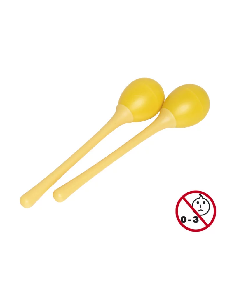  STAGG EGG-MA L/YW Maracas (Paar) Kunststoff eiförmig m. langem Griff|MusicGoodDeal 