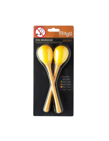  STAGG EGG-MA L/YW Maracas (Paar) Kunststoff eiförmig m. langem Griff|MusicGoodDeal  2