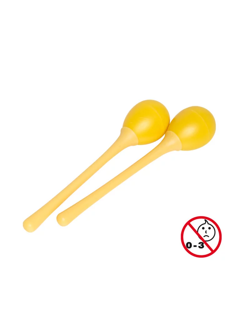  STAGG EGG-MA L/YW Maracas (Paar) Kunststoff eiförmig m. langem Griff|MusicGoodDeal 