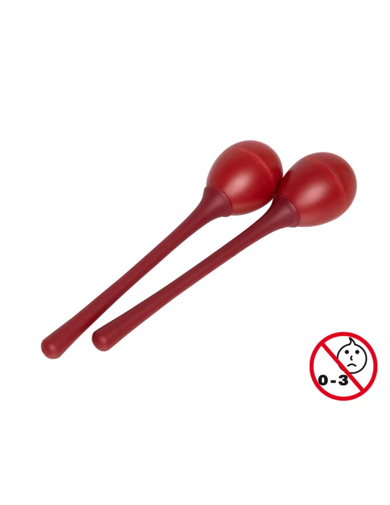  STAGG EGG-MA L/RD Maracas (Paar) Kunststoff eiförmig m. langem Griff|MusicGoodDeal 
