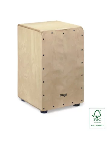  STAGG CAJ-50M-N Standard-Größe Birken-Cajon mit Frontplatten-Finish in Natur|MusicGoodDeal 