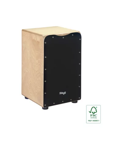  STAGG CAJ-50M-BK Standard-Größe Birken-Cajon mit Frontplatten-Finish in schwarz|MusicGoodDeal  2