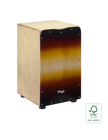  STAGG CAJ-50M-SB Standard-Größe Birken-Cajon mit Frontplatten-Finish in Sunburst|MusicGoodDeal 