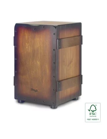  STAGG CAJ-CRATE-SBB Standard-Größe Lattenkisten-Cajon Sunburst Braun Finish|MusicGoodDeal 