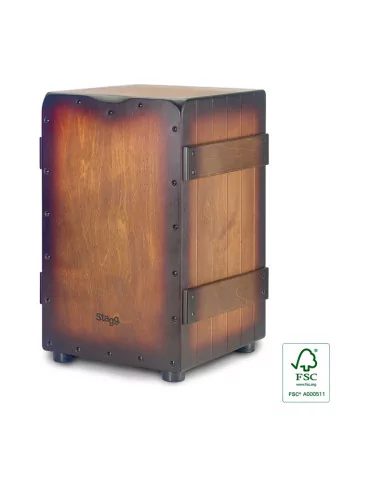  STAGG CAJ-CRATE-SBB Standard-Größe Lattenkisten-Cajon Sunburst Braun Finish|MusicGoodDeal  2