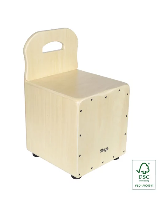  STAGG CAJ-KID-N Lindenholz Kinder-Cajon mit EasyGo-Rückenlehne natural-farbige Frontplatte|MusicGoodDeal 