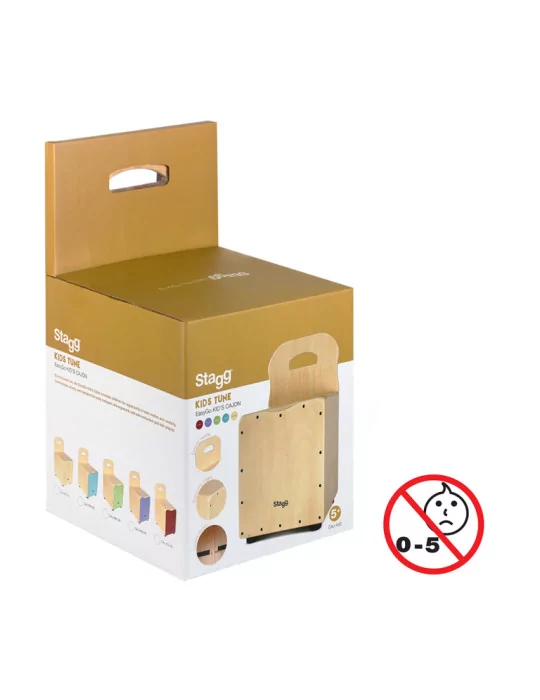  STAGG CAJ-KID-N Lindenholz Kinder-Cajon mit EasyGo-Rückenlehne natural-farbige Frontplatte|MusicGoodDeal 