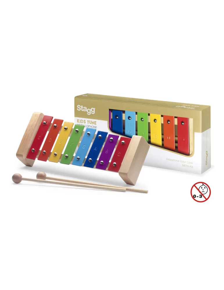  STAGG META-K8 RB Metalófono con 8 palas de diferentes colores.|MusicGoodDeal 