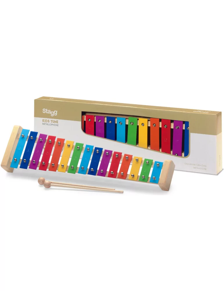 STAGG META-K15 RB Metalófono con 15 palas de diferentes colores y dos mazos|MusicGoodDeal 