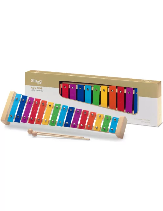 STAGG META-K15 RB Metalófono con 15 palas de diferentes colores y dos mazos|MusicGoodDeal 