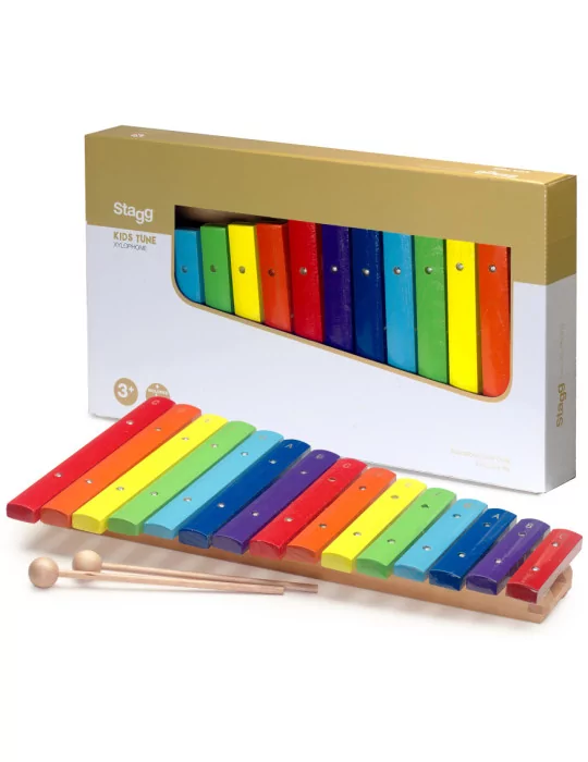  STAGG XYLO-J15 RB Xilófono con 15 palas de diferentes colores y dos mazos de madera|MusicGoodDeal 
