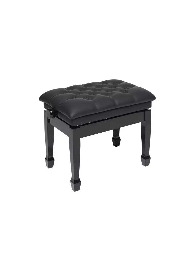  STAGG PBH 850 BKP SBK Highgloss black concert hydraulic piano bench with fireproof black vinyl top|MusicGoodDeal 