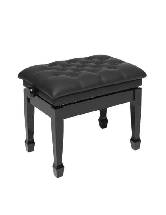 STAGG PBH 850 BKP SBK Highgloss black concert hydraulic piano bench with fireproof black vinyl top|MusicGoodDeal 