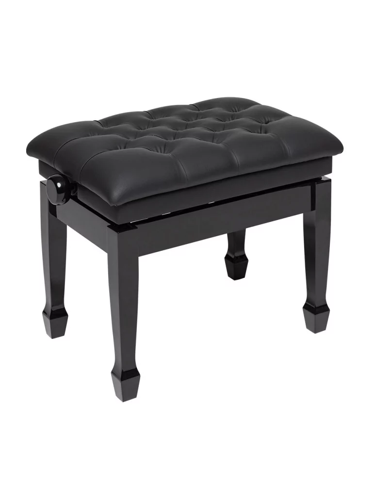  STAGG PBH 850 BKP SBK Highgloss black concert hydraulic piano bench with fireproof black vinyl top|MusicGoodDeal 